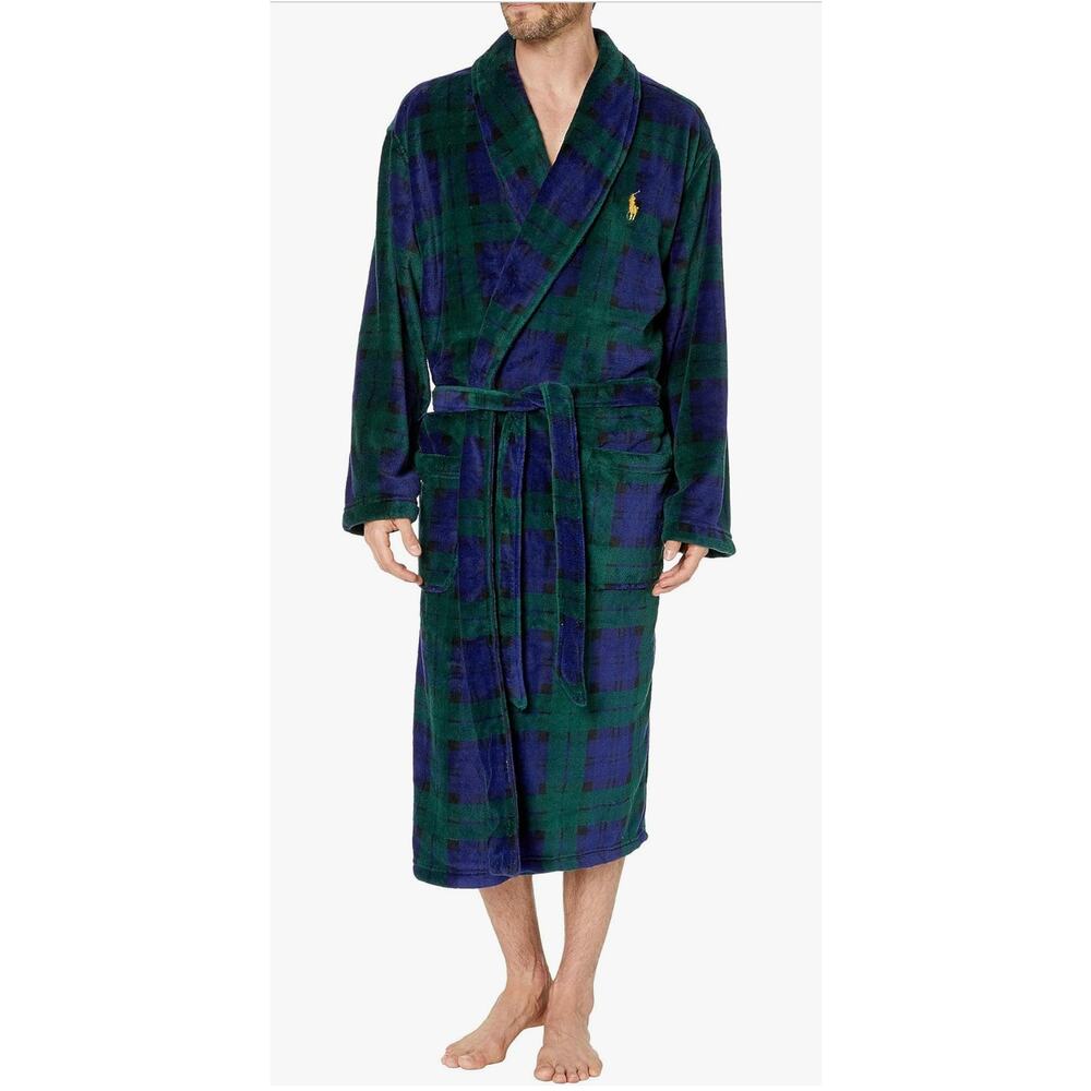 Polo Ralph Lauren Microfiber Plush Long Sleeve Shawl Collar Robe Men sz. S/M